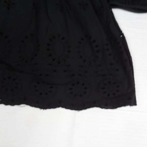 UNIVERSAL THREADS BLACK EYELET LACE MINI DRESS 3/4 SLEEVE WOMENS SIZE LARGE L255 - Picture 3 of 10